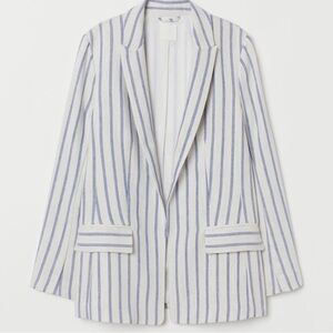 H&M Striped Linen Blazer